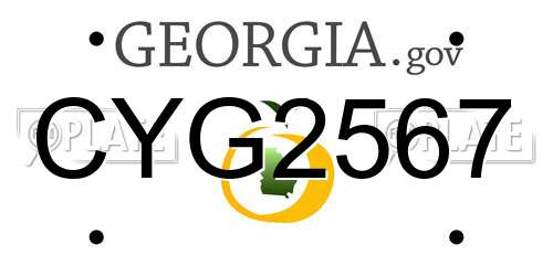CYG2567 Georgia License Plate
