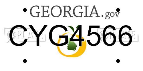 CYG4566 Georgia License Plate