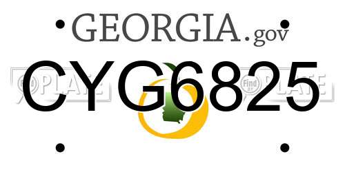CYG6825 Georgia License Plate