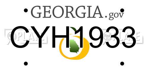 CYH1933 Georgia License Plate