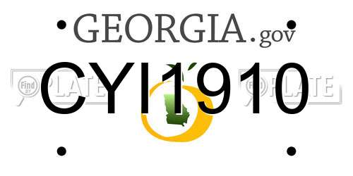 CYI1910 Georgia License Plate