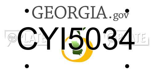 CYI5034 Georgia License Plate