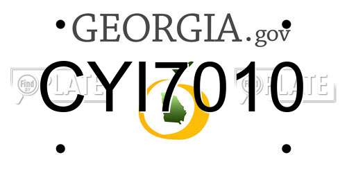CYI7010 Georgia License Plate