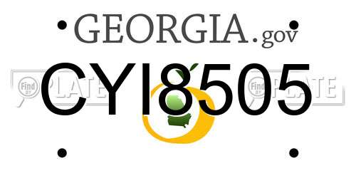 CYI8505 Georgia License Plate