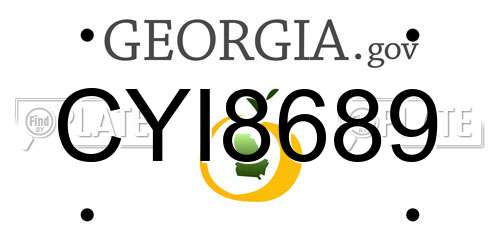 CYI8689 Georgia License Plate