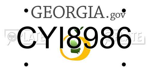 CYI8986 Georgia License Plate