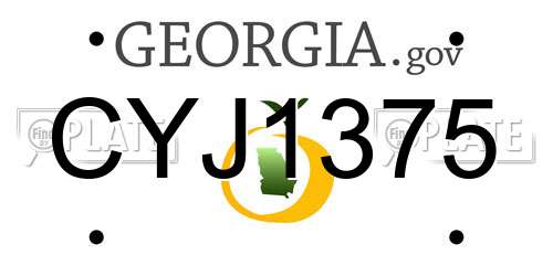 CYJ1375 Georgia License Plate