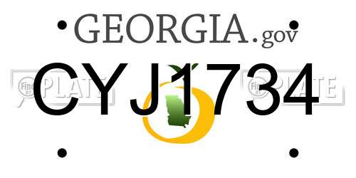 CYJ1734 Georgia License Plate