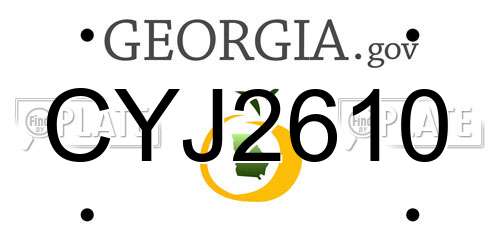 CYJ2610 Georgia License Plate