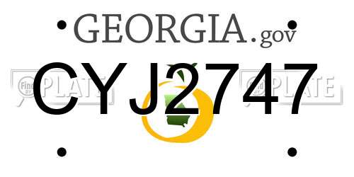 CYJ2747 Georgia License Plate