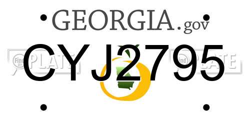 CYJ2795 Georgia License Plate