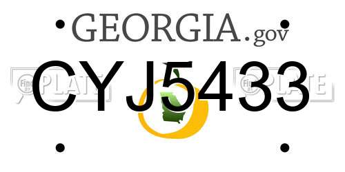 CYJ5433 Georgia License Plate
