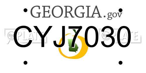 CYJ7030 Georgia License Plate