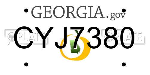 CYJ7380 Georgia License Plate