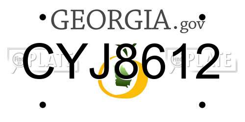 CYJ8612 Georgia License Plate