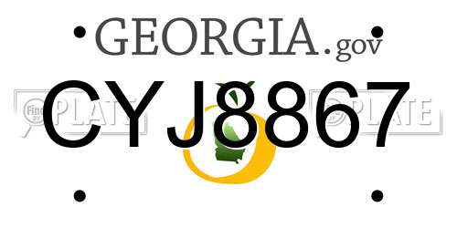 CYJ8867 Georgia License Plate