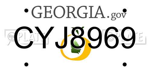 CYJ8969 Georgia License Plate