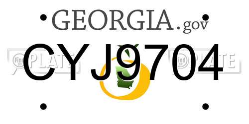 CYJ9704 Georgia License Plate