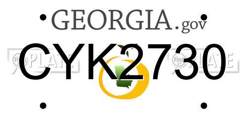 CYK2730 Georgia License Plate