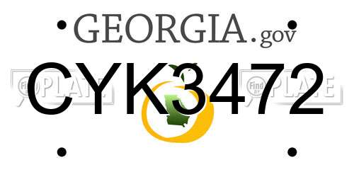 CYK3472 Georgia License Plate