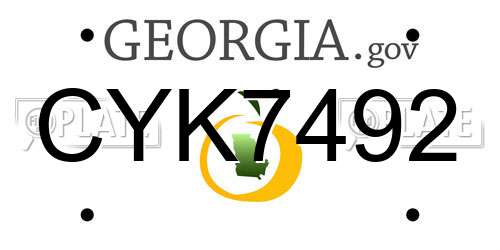 CYK7492 Georgia License Plate