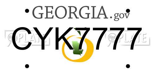 CYK7777 Georgia License Plate