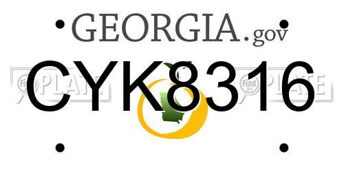CYK8316 Georgia License Plate