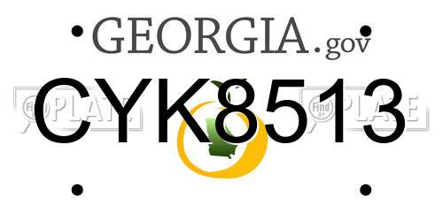 CYK8513 Georgia License Plate