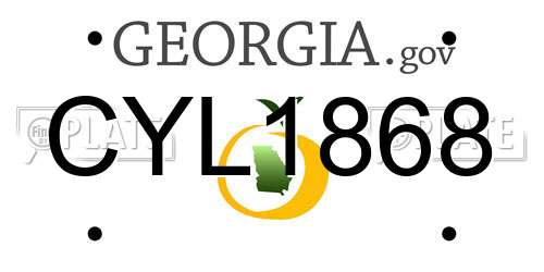 CYL1868 Georgia License Plate