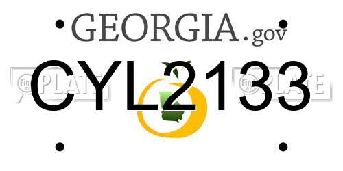 CYL2133 Georgia License Plate