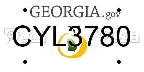 CYL3780 Georgia License Plate