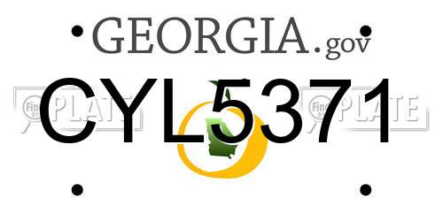 CYL5371 Georgia License Plate