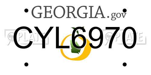 CYL6970 Georgia License Plate