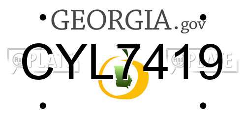 CYL7419 Georgia License Plate