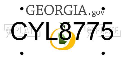 CYL8775 Georgia License Plate