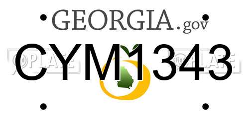 CYM1343 Georgia License Plate