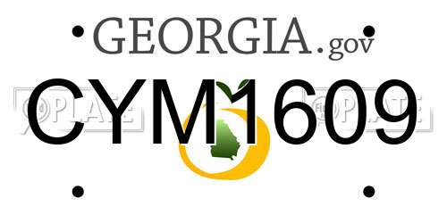 CYM1609 Georgia License Plate