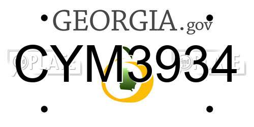 CYM3934 Georgia License Plate