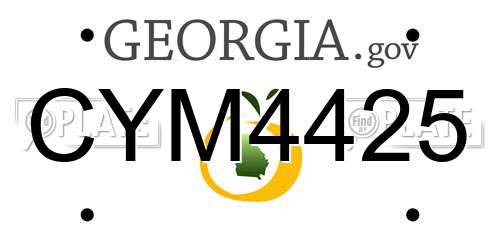 CYM4425 Georgia License Plate