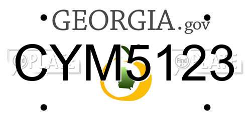 CYM5123 Georgia License Plate