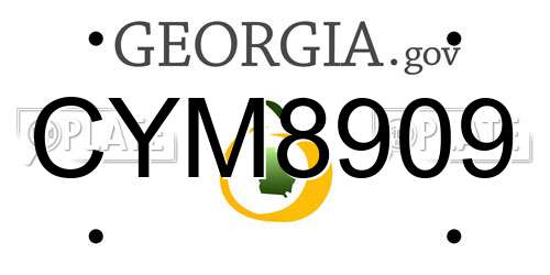 CYM8909 Georgia License Plate
