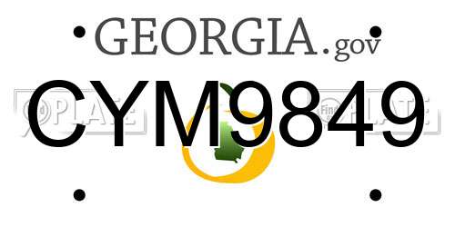 CYM9849 Georgia License Plate