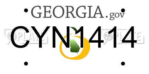 CYN1414 Georgia License Plate