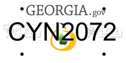 CYN2072 Georgia License Plate