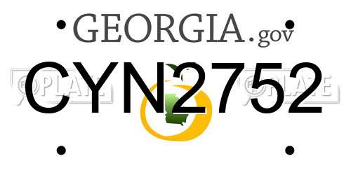 CYN2752 Georgia License Plate