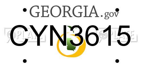 CYN3615 Georgia License Plate