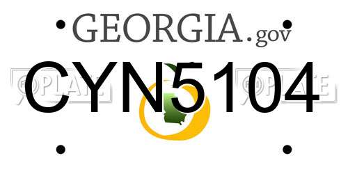 CYN5104 Georgia License Plate