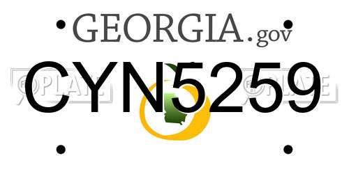 CYN5259 Georgia License Plate