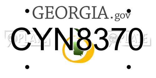 CYN8370 Georgia License Plate