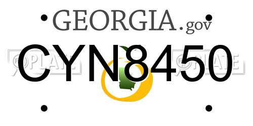 CYN8450 Georgia License Plate